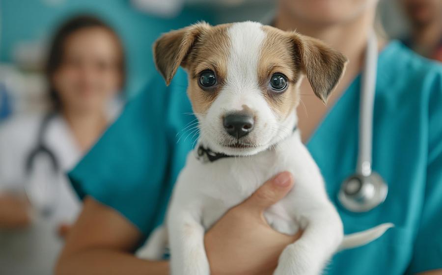 Veterinářka se štěňátkem, zdroj obrázku Pixabay.com