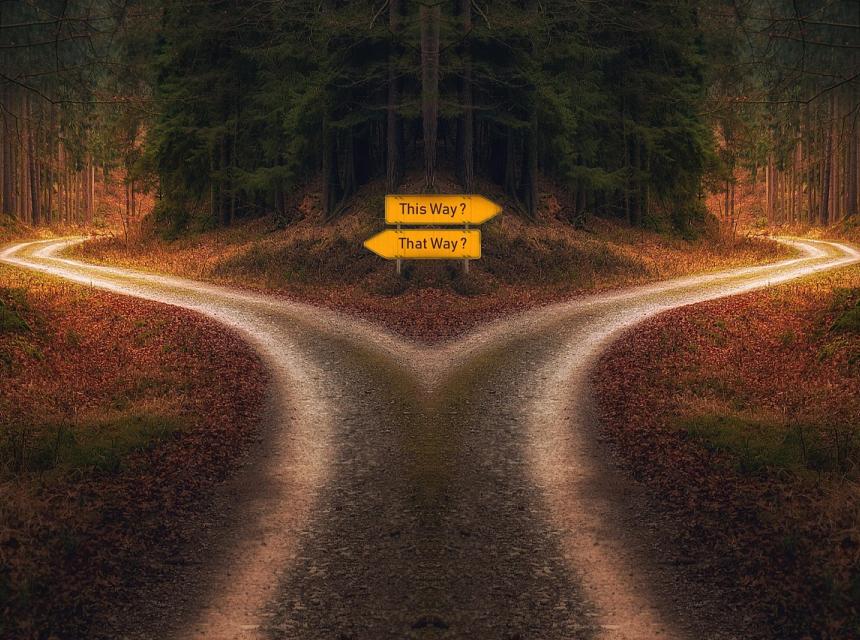 Ukazatel, kterou cestou se dát, zdroj obrázku Pixabay.com