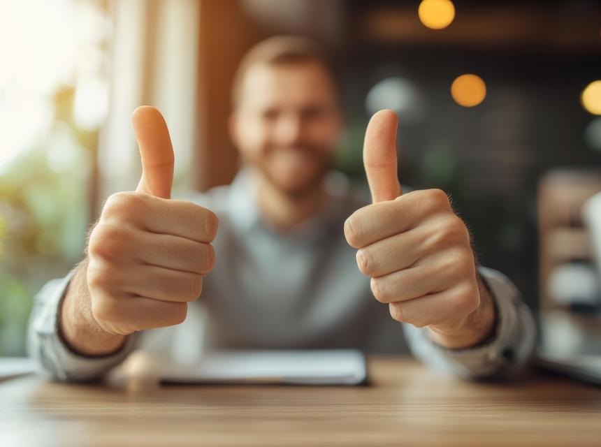 Muž dává palec nahoru, Autor obrázku Tung Lam, zdroj Pixabay.com
